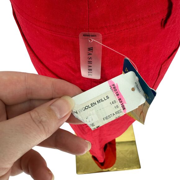 Pendleton Women’s 16P PETITE Linen Fiesta Red High Rise Wide Leg Crop Pants READ - Picture 8 of 16